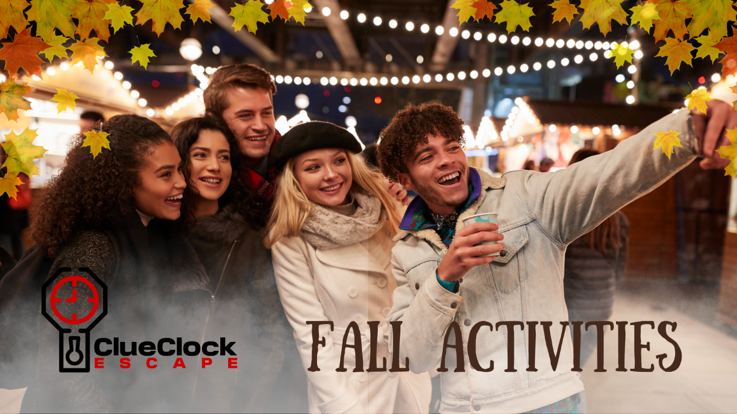 group of friends taking a selfie at fall activity in castle rock