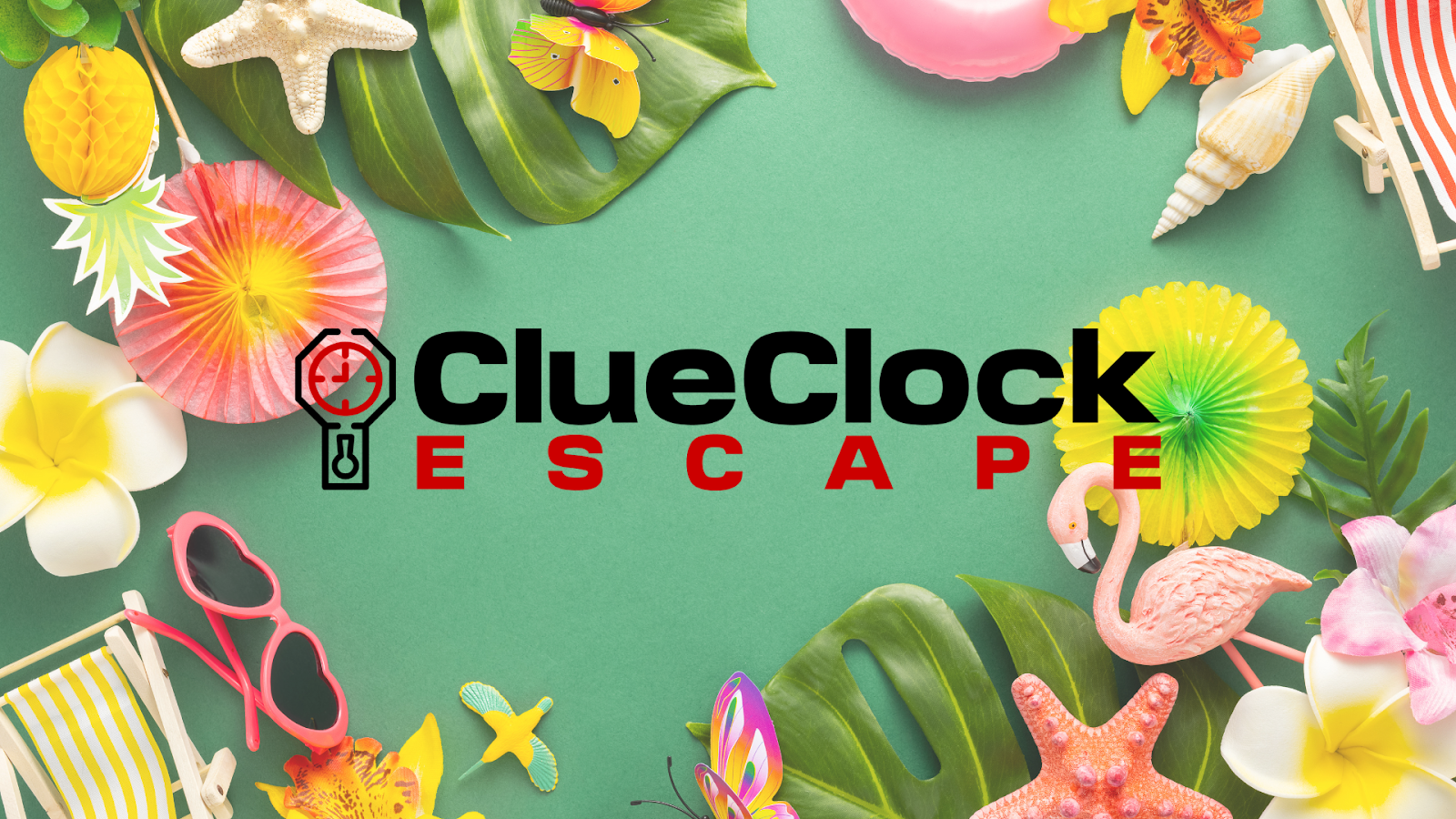 Iconic summer themed background for ClueClock Escape Rooms in Castle Pines, Colorado