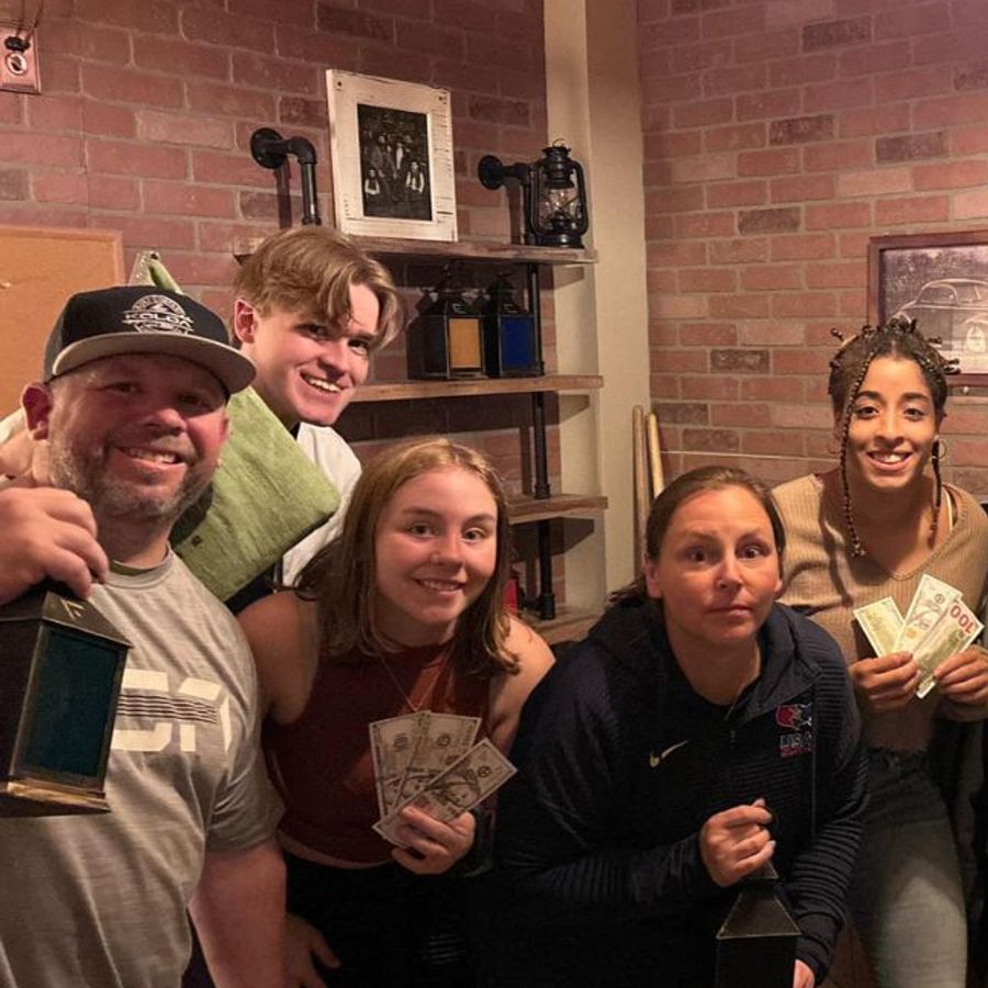 A winning group after the Blood Money escape room