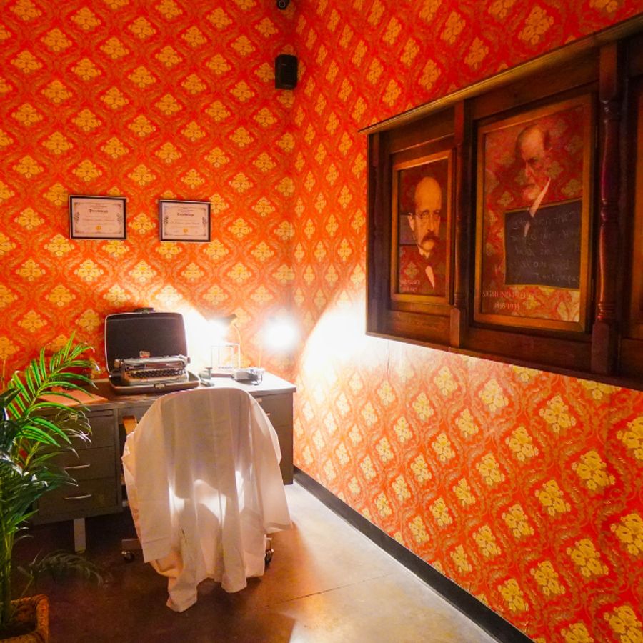 The doctor's desk inside the Madhouse asylum